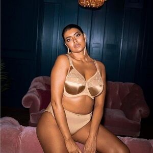 Elomi Cate Embroidered Full Cup Banded Underwire Bra Size 34G